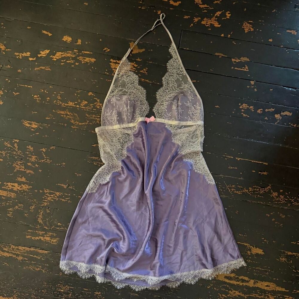 Vintage Victoria’s Secret purple Dream Angels satin slip dress